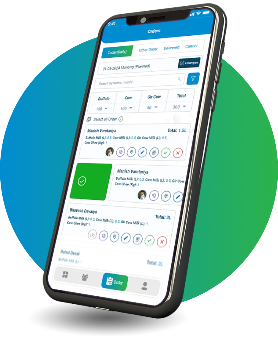 Customer statements in the MilkUp app
